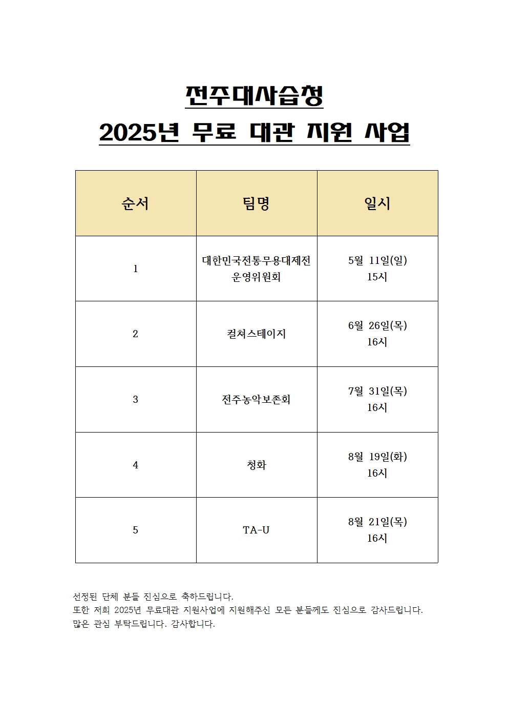 전주대사습청 2025년 무료대관 지원사업 순서표001.jpg